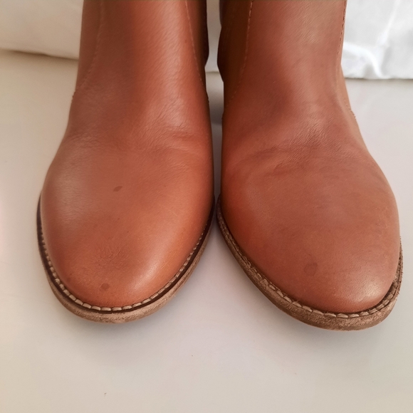 Madewell Ankle Brenner Boots Leather Stacked Heel Booties Brown Womens Size 7 - Picture 6 of 16